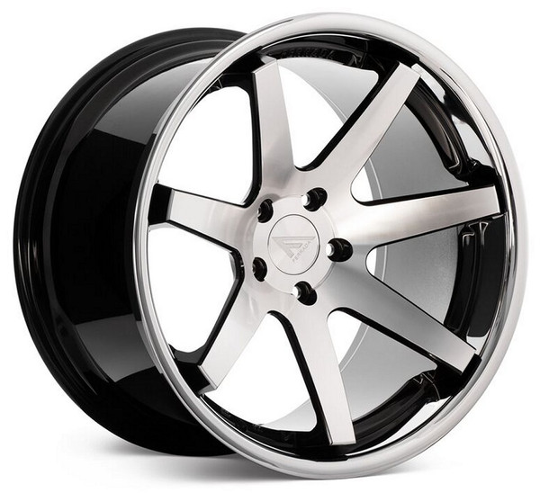 (Clearance - No Returns) 22x11 Ferrada FR1 Machine Black w/ Chrome Lip 5x112 20mm