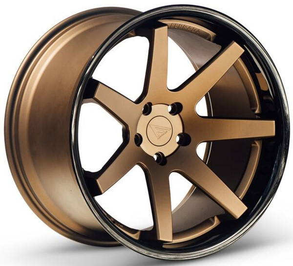 (Clearance - No Returns) 22x10.5 Ferrada FR1 Matte Bronze w/ Gloss Black Lip 5x120 40mm