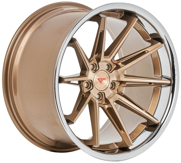 22x9 Ferrada CM2 Brushed Cobre w/ Chrome Lip 5x112 30mm