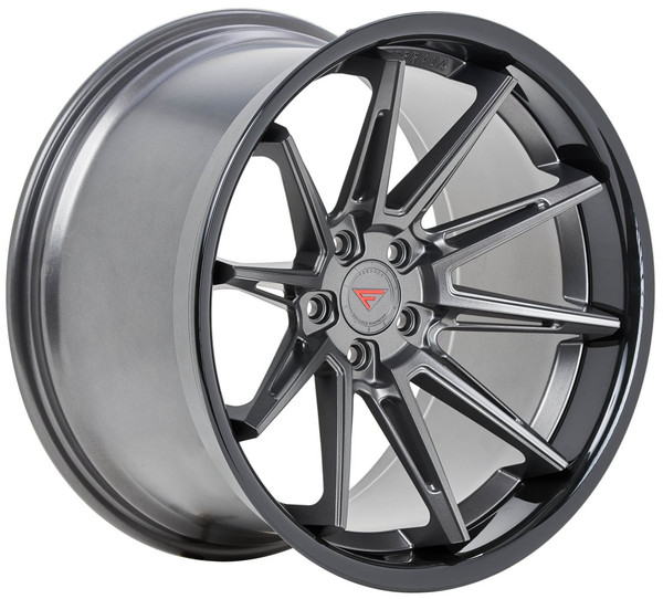 19x8.5 Ferrada CM2 Matte Graphite w/ Gloss Black Lip 5x112 25mm (CUSTOM) 