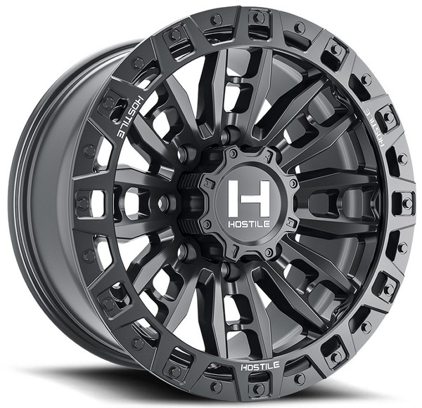 18x9 Hostile H130 Crandon Asphalt (8 Lug) 8x170 12mm