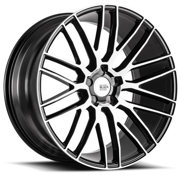 22x10.5 Savini Black Di Forza BM13 Gloss Black w/ Machined Face (Concave) (CUSTOM)