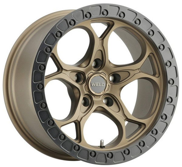 17x9 Weld Off-Road Ledge W106 Satin Bronze w/ Satin Black Lip (Rotary Forged) 5x5/127 -12mm
