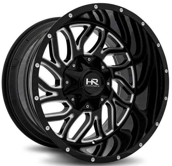 20x9 Hardrock Off-Road H707 Destroyer Gloss Black Milled  5x150 5x5.5/139.7 0mm