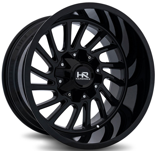22x10 Hardrock Off-Road H708 Overdrive Gloss Black 8x170 -25mm