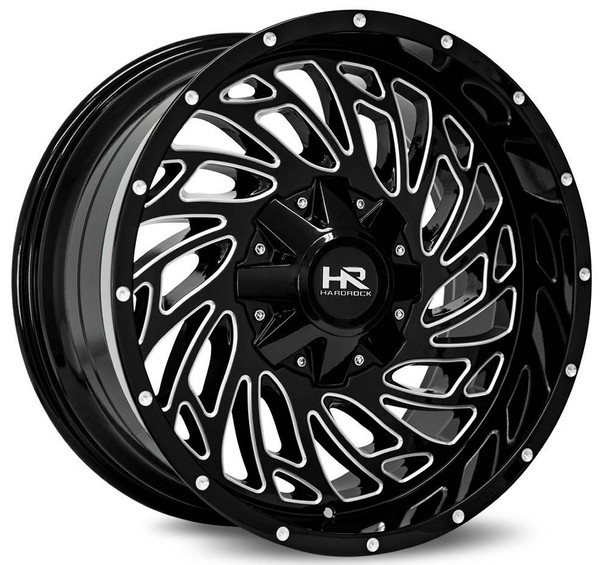 20x10 Hardrock Off-Road H710 Attach Gloss Black Milled 8x170 -19mm
