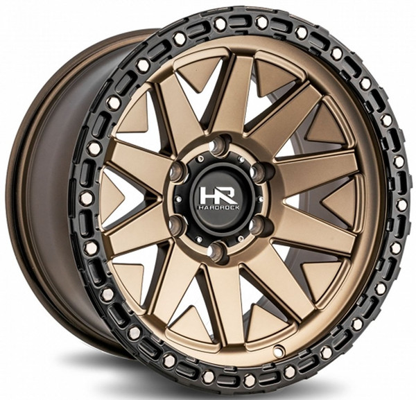 17x9 Hardrock Off-Road H106 Matte Bronze w/ Matte Black Lip Ring 6x135 -12mm