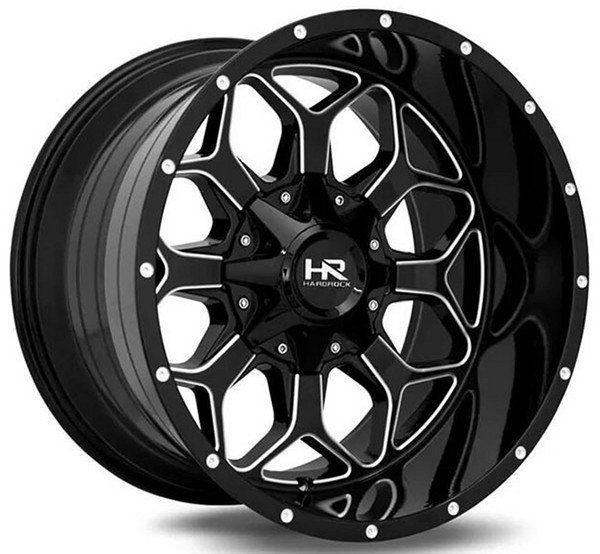 22x10 Hardrock Off-Road H712 Indestructible Gloss Black Milled 8x6.5/165 -25mm