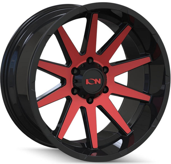20x9 ION Alloy 143 Gloss Black w/ Red Machined Face 8x180 0mm