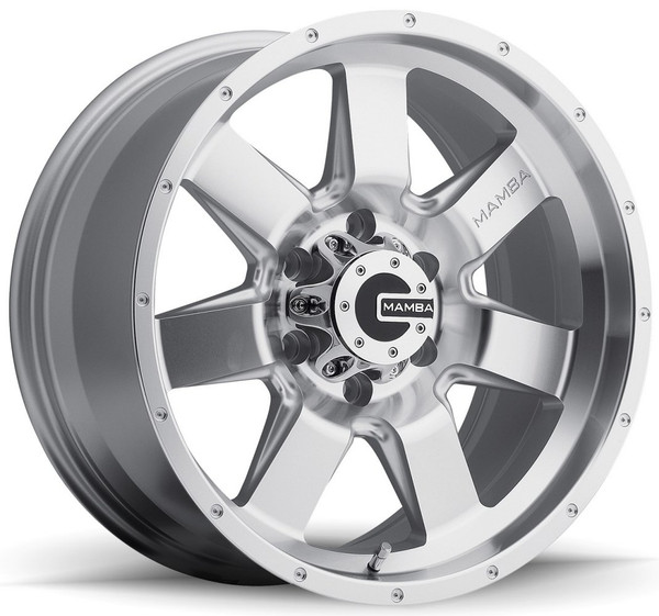 18x9 Mamba Off-Road M14 Silver Machined Face w/ Drilled Holes 6x5.5/139.7 12mm