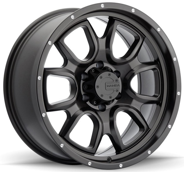 18x9 Mamba Off-Road M19 Matte Black w/ Drilled Holes 5x150 19mm