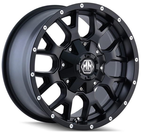 18x9 Mayhem Warrior 8015MB Matte Black  6x120 6x5.5/139.7 18mm