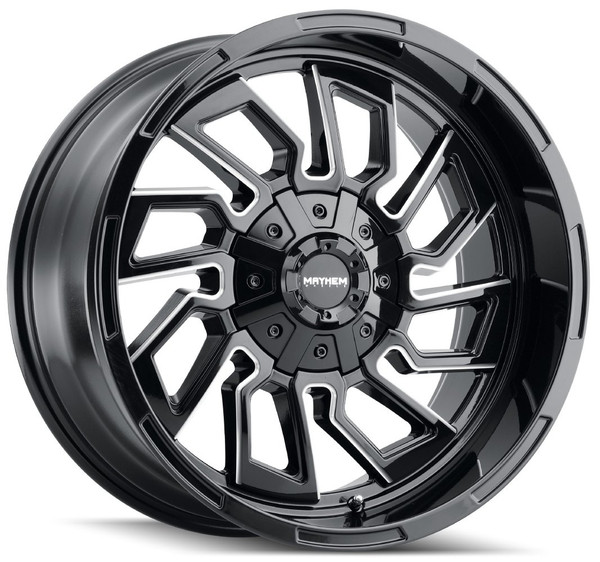 20x9 Mayhem Flywheel 8111BM Gloss Black w/ Milled Spokes 8x170 18mm
