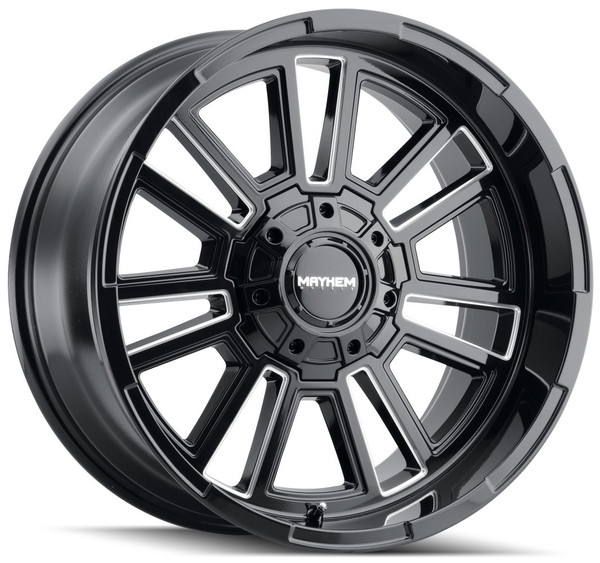 20x10 Mayhem Apollo 8115 Gloss Black Milled 6x135 6x5.5/139.7 -19mm