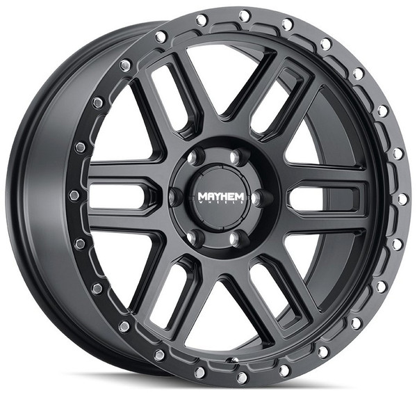 20x9 Mayhem Delta 8304 Matte Black w/ Matte Black Lip 6x5.5/139.7 -12mm
