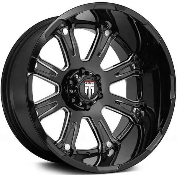 (Clearance - No Returns) 22x14 American Truxx AT154 Bomb Matte Black Milled (* May Require Trimming) 6x135 -76mm