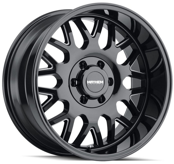 20x10 Mayhem Tripwire 8110BM Gloss Black w/ Milled Spokes 8x6.5/165 -19mm