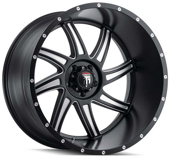 (Clearance - No Returns) 20x10 American Truxx AT162 Vortex Gloss Black Milled 8x170 -24mm