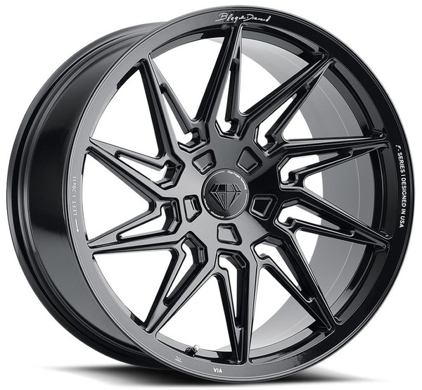 20x10 Blaque Diamond BD-F20 Gloss Black (Deep Concave) (Flow Forged) (True Directional) (Right) (CUSTOM 2-3 weeks)