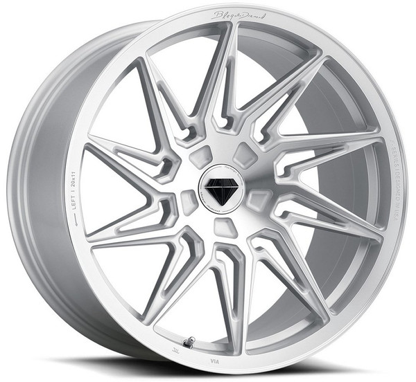 20x10 Blaque Diamond BD-F20 Brushed Silver (Deep Concave) (Flow Forged) (True Directional) (Left) (CUSTOM 2-3 weeks)