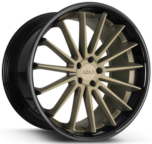 22x9 AZAD AZ24 Gloss Black w/ Bronze Face 5x115 15mm