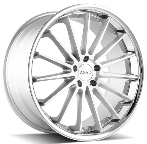 22x9 AZAD AZ24 Brushed Face w/ Chrome SS Lip  5x112 35mm