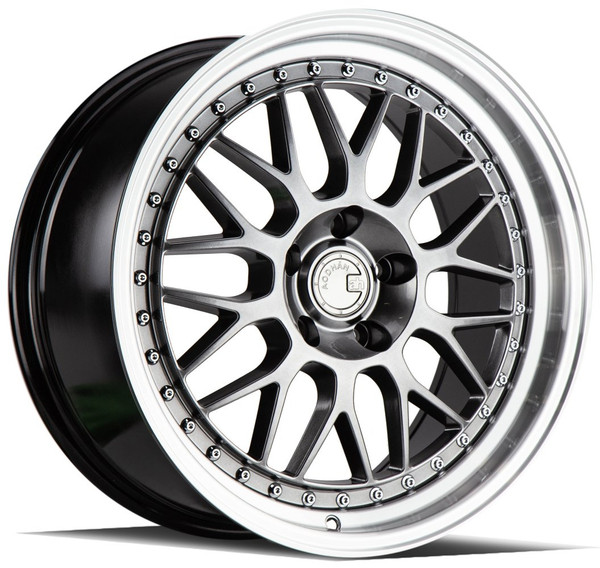 19x9.5 Aodhan AH02 Hyper Black w/ Machined Lip 5x4.5/114.3 22mm