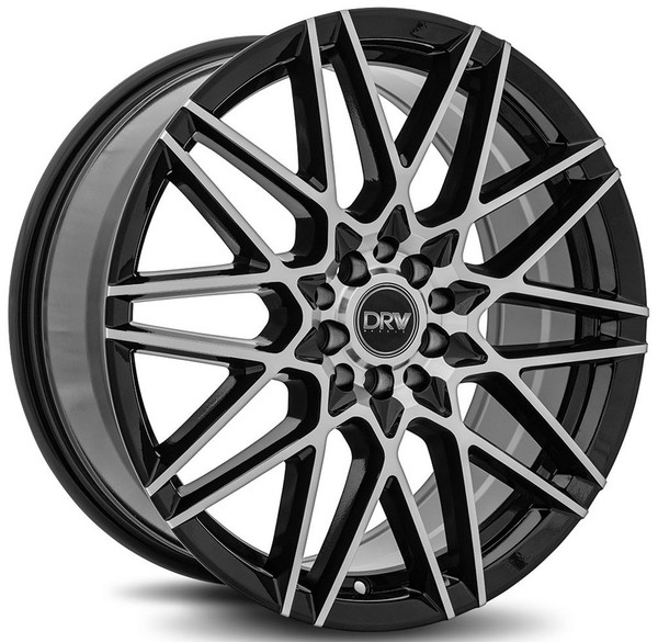 17x7 DRW D17 Gloss Black Machined Face 4x100 4x4.5/114.3 40mm
