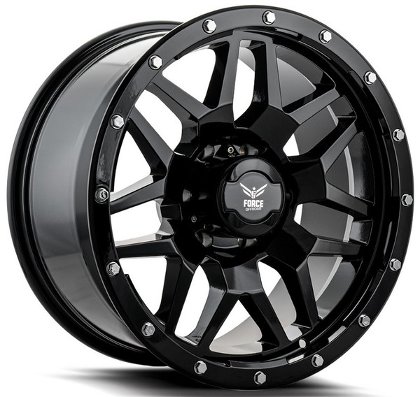 17x9 Force Off-Road F20 Gloss Black 6x5.5/139.7 -12mm