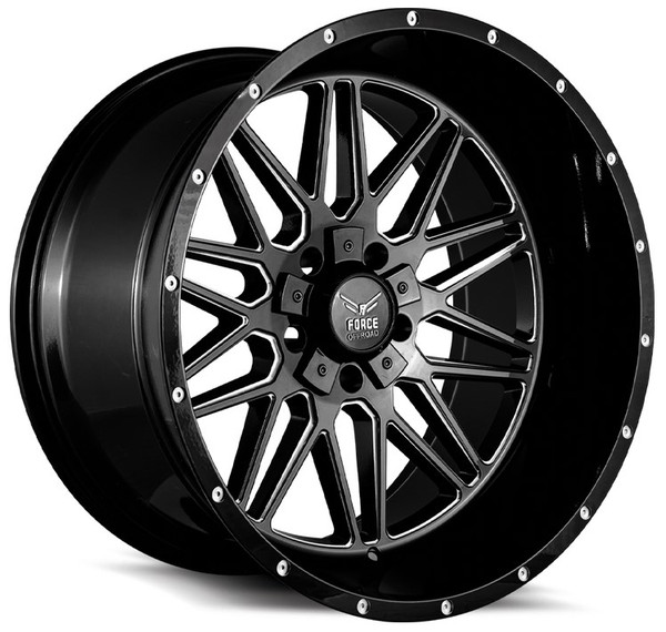 20x10 Force Off-Road F44 Gloss Black Milled 5x5/127 5x5.5/139.7 -12mm