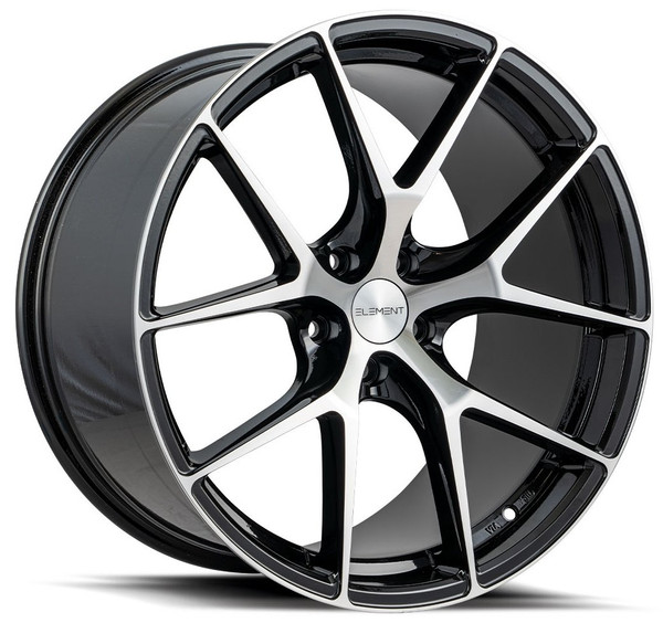 20x9 Element EL44 Gloss Black Machined Face 5x4.5/114.3 35mm