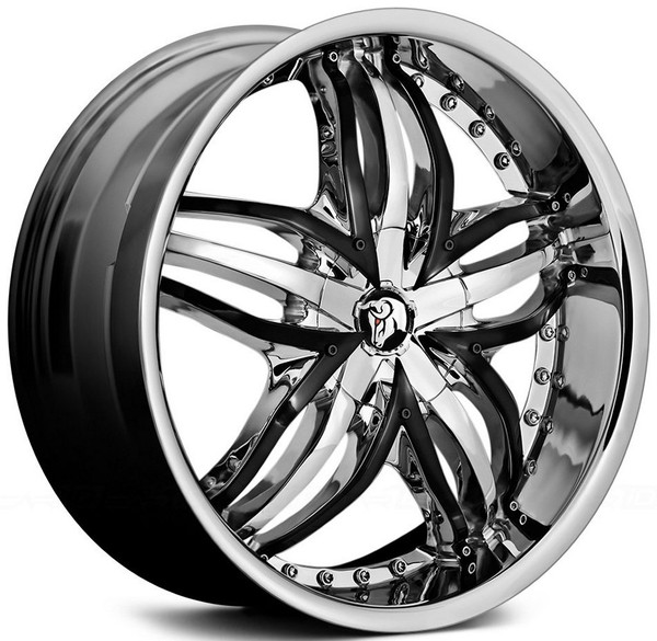 20x8.5 Diablo Angel Chrome w/ Black Inserts (CUSTOM)