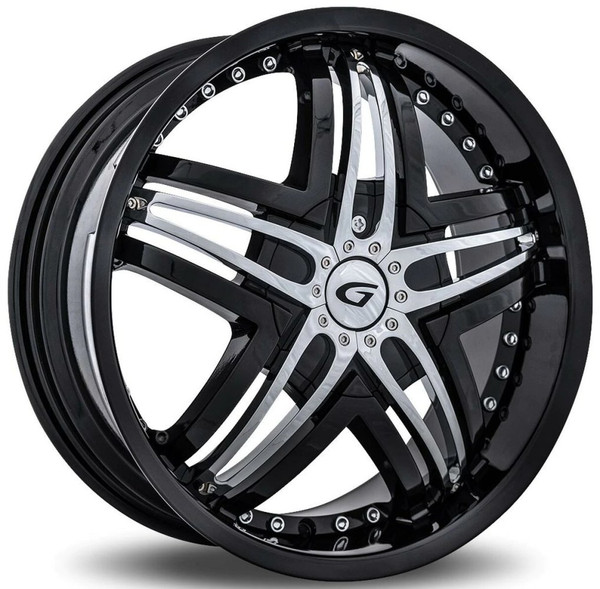 22x8.5 Diablo Blitz Black w/ Chrome Inserts (CUSTOM)