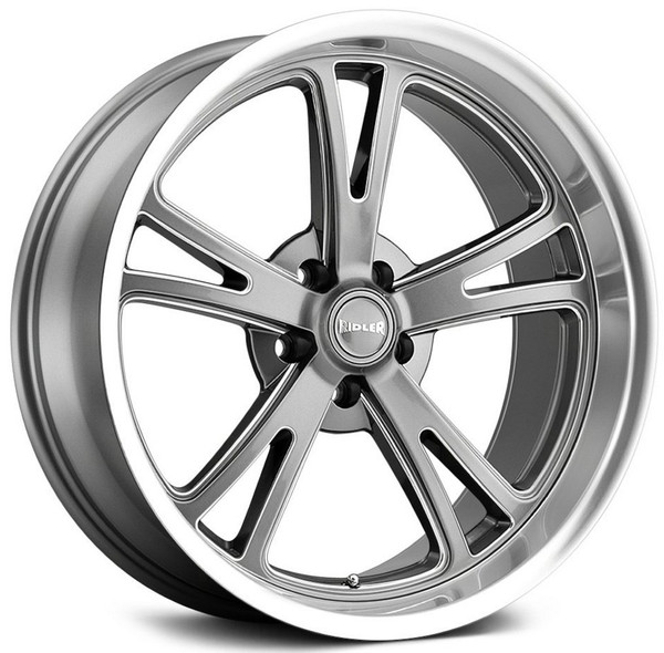 20x8.5 Ridler 606 Grey w/ Milled Spokes & Diamond Lip 5x4.5/114.3 0mm