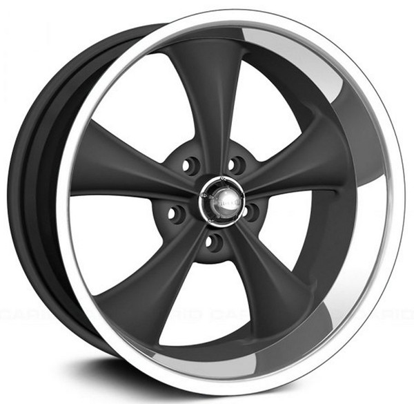 18x8 Ridler 695 Matte Black w/ Machined Lip 5x4.75/120.7 0mm