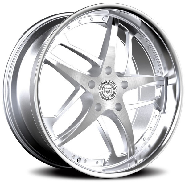 24x10 Lexani Solar Silver Machined w/ Chrome Stainless Steel Lip (CUSTOM 2-3 weeks)-1699827441