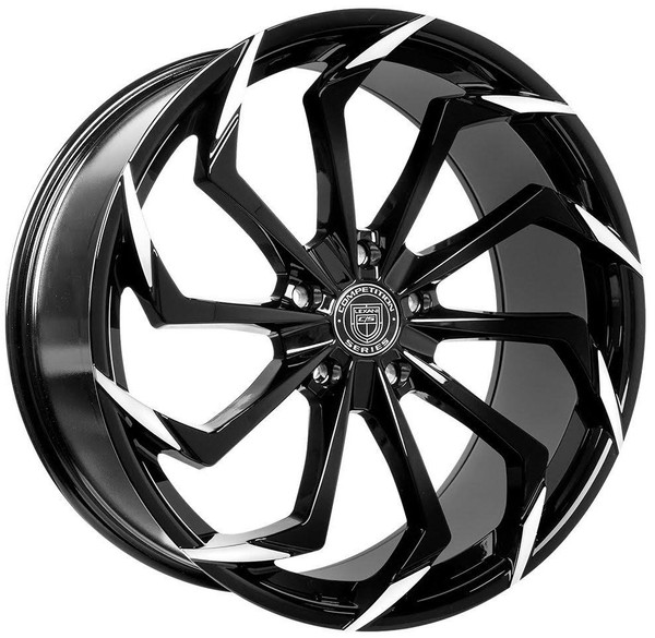 22x10 Lexani Static Gloss Black Machined Tips (CUSTOM)