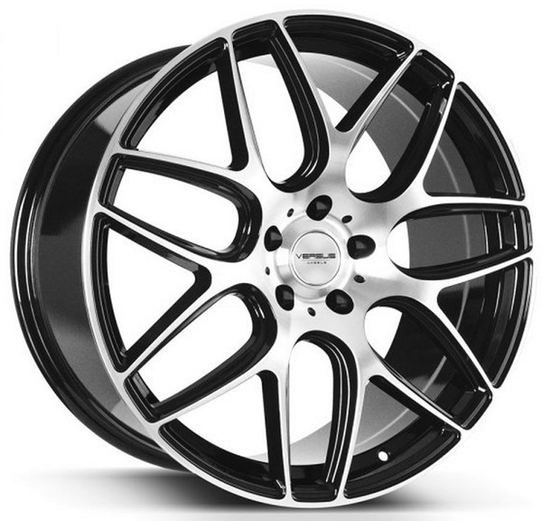 18x8.5 Versus VS103 Gloss Black w/ Machined Face 5x120 35mm