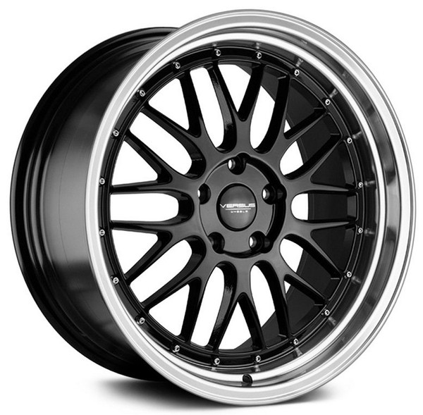 19x8.5 Versus VS243 Black w/ Machined Lip 5x4.5/114.3 35mm