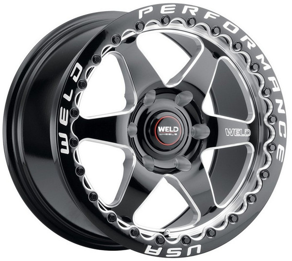 17x10 Weld Performance Ventura 6 Beadlock S909 Gloss Black Milled Machined (Rotary Formed) 6x135 42mm