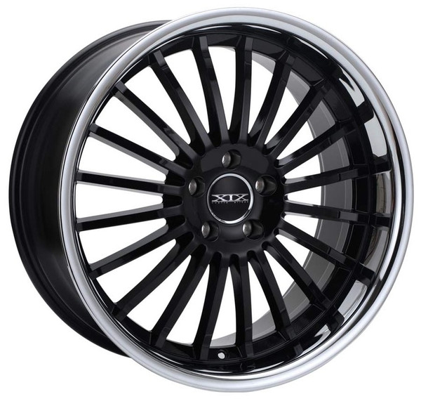 20x10 XIX X59 Gloss Black w/ Stainless Steel Chrome Lip 5x4.5/114.3 25mm