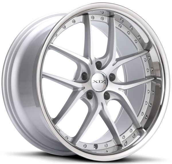20x10 XIX X61 Silver Machined w/ Stainless Steel Lip 5x4.5/114.3 25mm