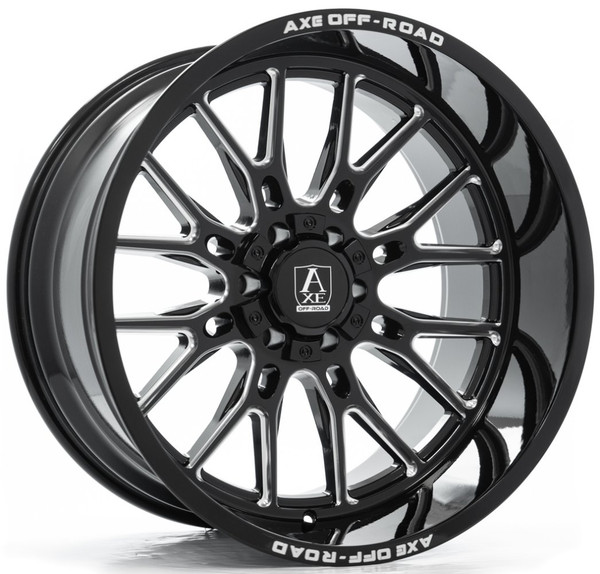 22x10 AXE Offroad Atlas Gloss Black Milled  8x180 -19mm