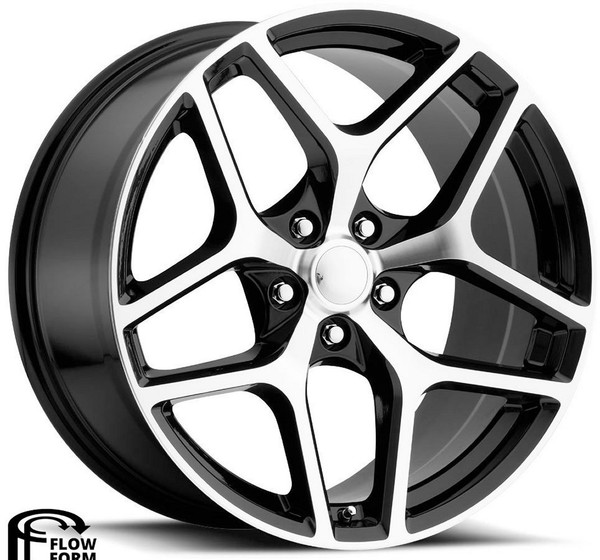 20x9 Camaro Z28 Replica Wheel Gloss Black Machined Face FR27F (Flow Form) 5x120 27mm