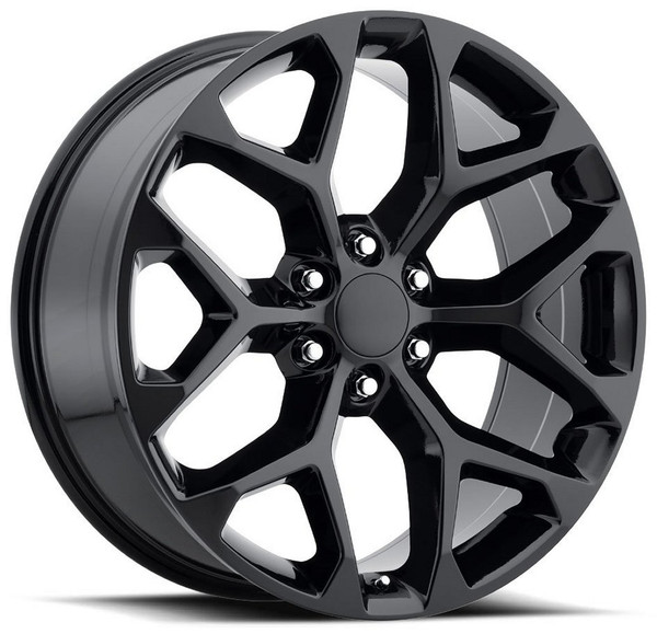 24x10 Chevrolet Truck Snowflake Replica Wheel Gloss Black FR59 6x5.5/139.7 24mm