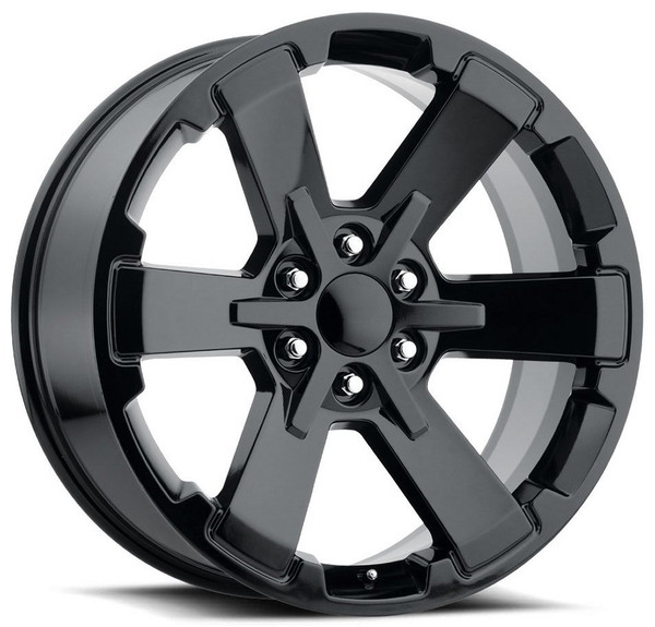 22x9 GMC Dual Six Star Replica Wheel Gloss Black FR45 6x5.5/139.7 24mm