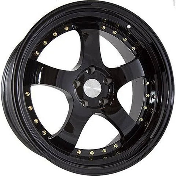 19x11 Aodhan AH03 Gloss Black w/ Gold Rivet 5x4.5/114.3 22mm