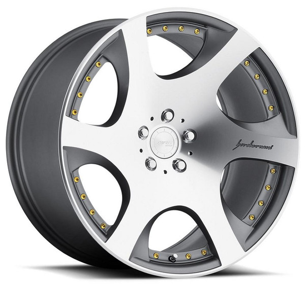 19x8.5 MRR VP3 Matte Graphite Machined w/ Gold Rivets (CUSTOM)