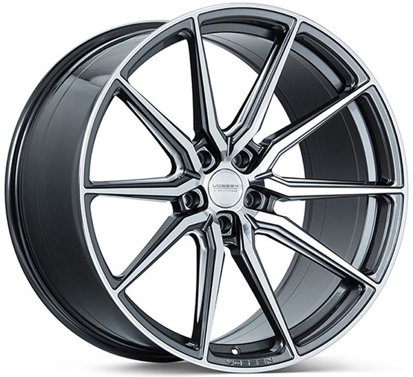 22x10.5 Vossen HF-3 Gloss Graphite Polished (Hybrid Forged) 5x112 42mm