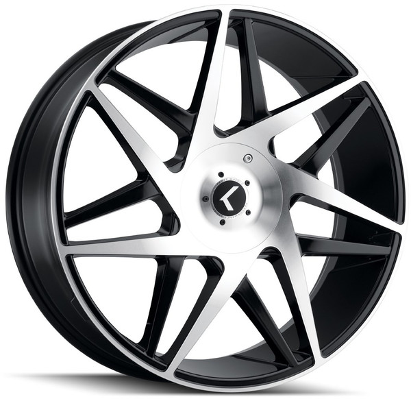 20x8.5 Kraze KR192 Phase Gloss Black Machined Face 5x112 5x4.5/114.3 38mm